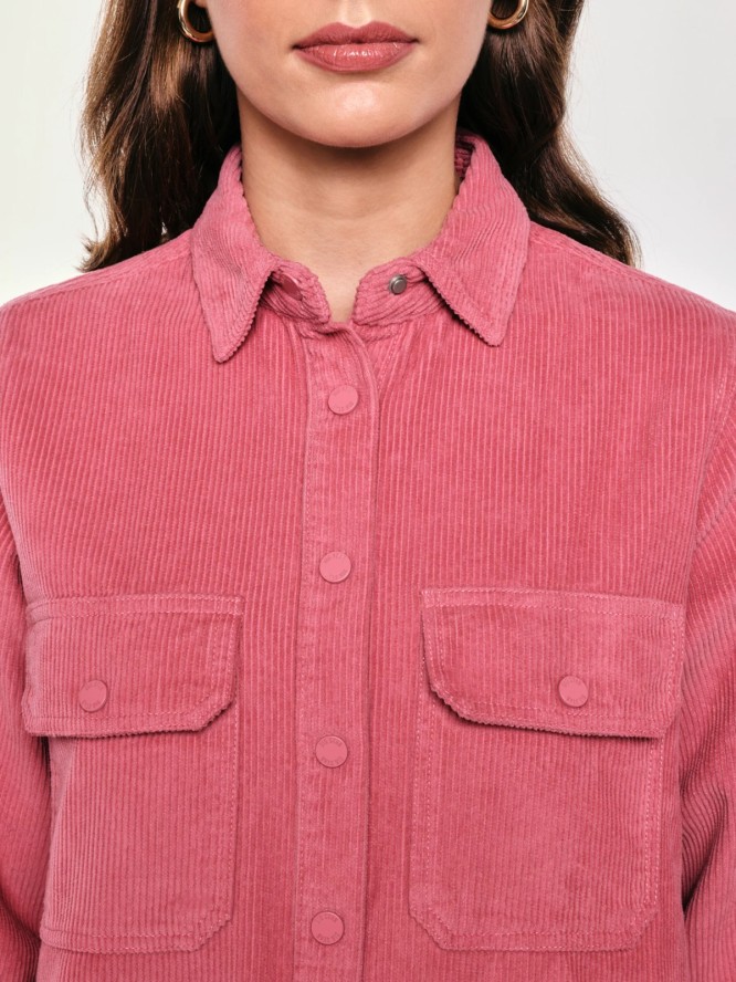 Koszula damska sztruksowa różowa Onino 601
