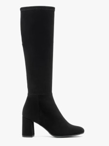 Czarne kozaki z elastyczną szeroką cholewką