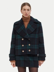 Liu Jo Płaszcz wełniany WF6352 T719A Granatowy Relaxed Fit