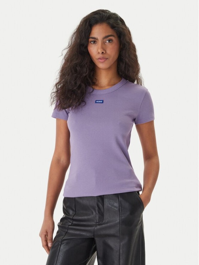HUGO T-Shirt Easy 50523924 Fioletowy Slim Fit