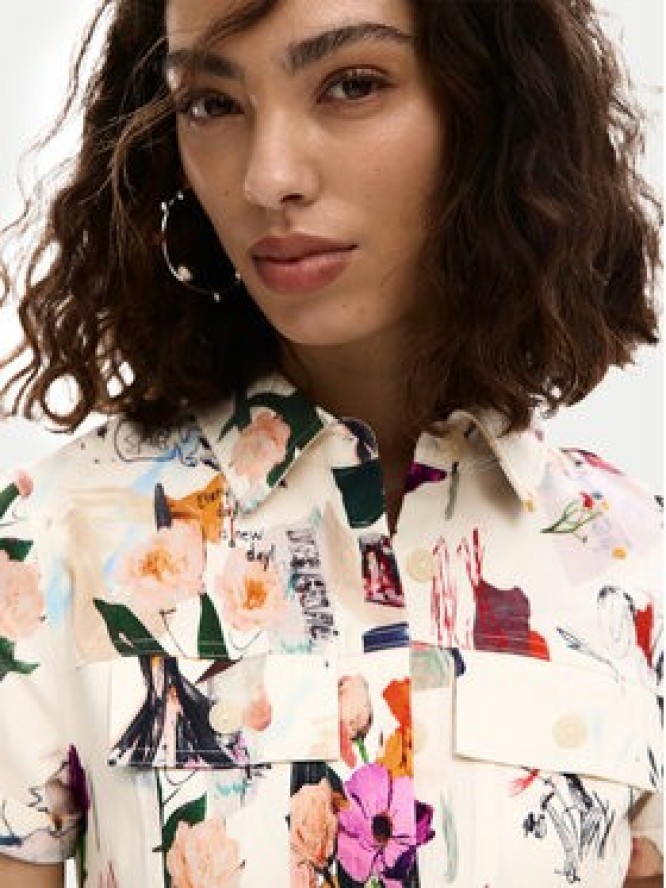 Desigual Sukienka koszulowa Fini 26SWVW48 Écru Regular Fit