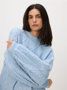 Sweter z domieszką wełny - jasnoniebieski