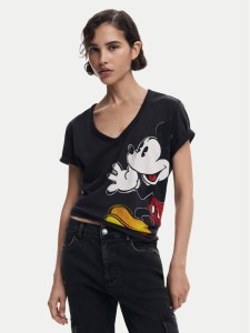 Desigual T-Shirt Mickey Joker 25SWTKAG Czarny Regular Fit
