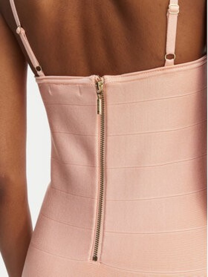 Guess Sukienka koktajlowa W6GK83 Z0686 Koralowy Slim Fit