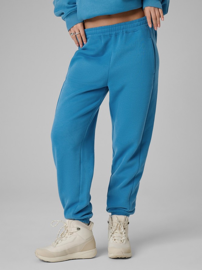 4F Spodnie dresowe joggery damskie - niebieskie XL