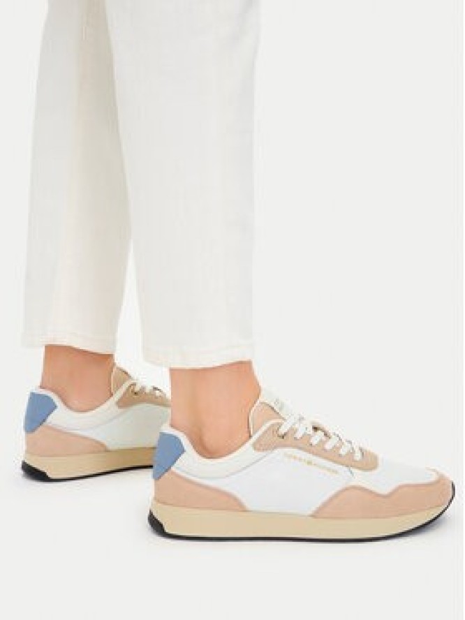 Tommy Hilfiger Sneakersy Mix Material Runner FW0FW08950 Écru