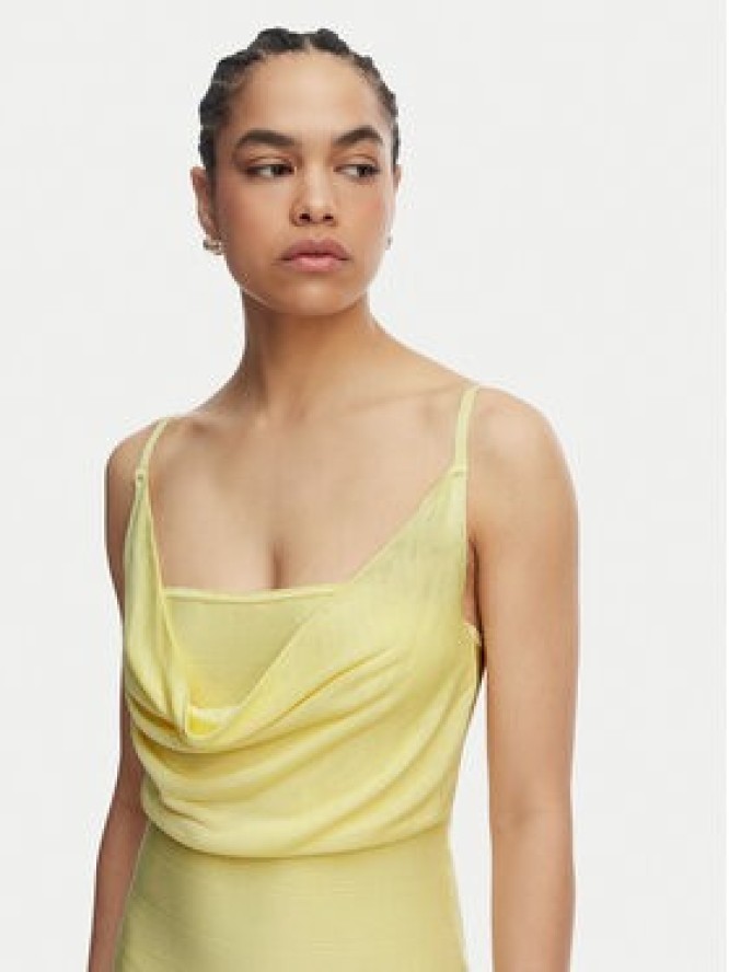 Guess Sukienka koktajlowa W6GK83 Z0686 Żółty Slim Fit