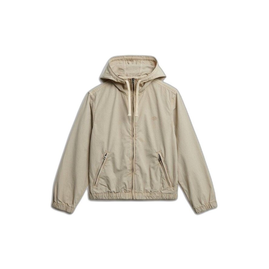 Kurtka z kapturem z wytartego sztruksu damska Superdry