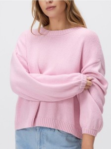 Sweter z wiązaniem z tyłu - różowy