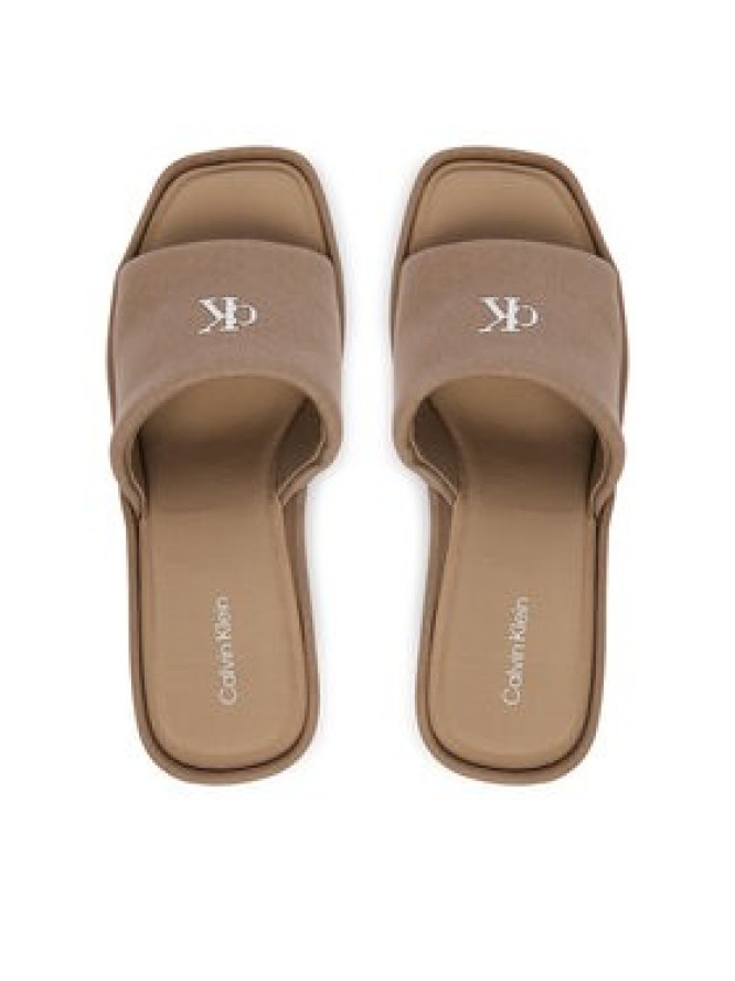 Calvin Klein Klapki Wedge 70 Sndl Canv Mg HW0HW03134 Beżowy