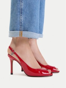 Nine West Sandały EO-TS6376-01 Czerwony ciemny
