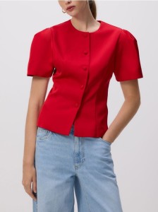Bluzka z bufkami - czerwony