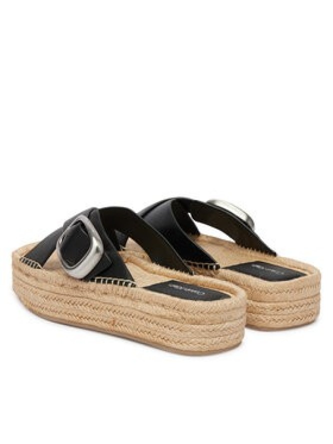 Calvin Klein Espadryle Flatf Espadrill Cross Lth Hdw HW0HW02892 Czarny