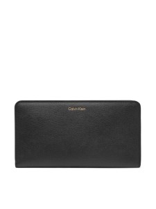 Calvin Klein Portfel Foil Logo Passport Longfold LV04F1205G Czarny