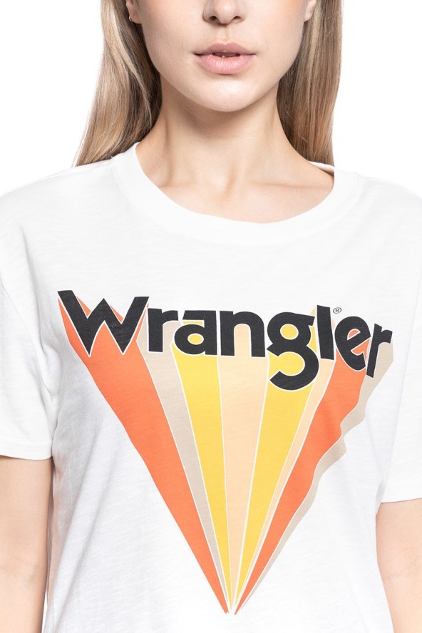 T-SHIRT DAMSKI WRANGLER BOYFRIEND TEE OFFWHITE W7019EA02 112130896