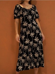 Wiskozowa sukienka ze wzorem w palemki - wielobarwny