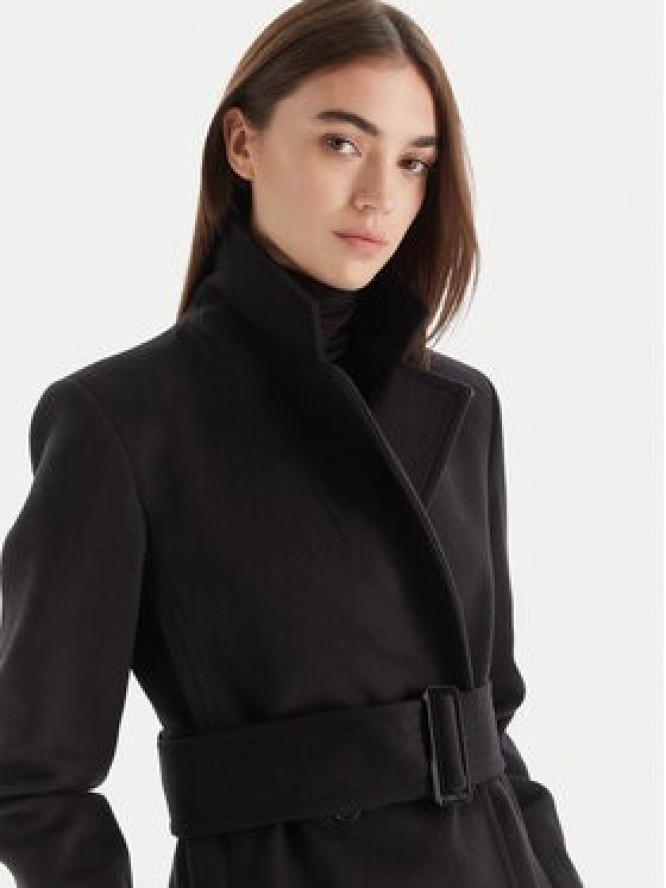 Patrizia Pepe Płaszcz wełniany 2O0195 A171 Czarny Regular Fit
