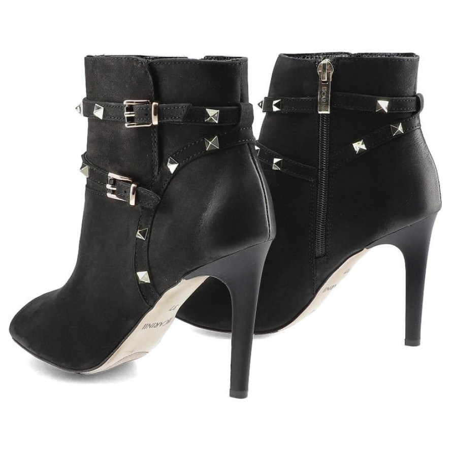 Czarne Botki Carinii Damskie Eleganckie Obuwie