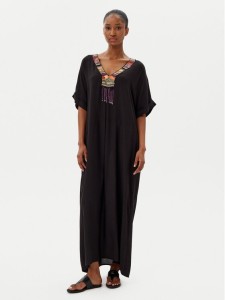 LOLA CASADEMUNT Sukienka letnia LS2516029 Czarny Relaxed Fit