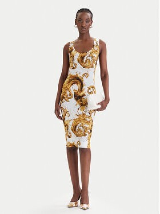 Versace Jeans Couture Sukienka codzienna 80HAO946 JS533 Biały Slim Fit