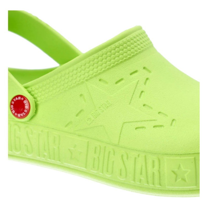 Zielone Klapki Big Star Wodoodporne Buty Damskie