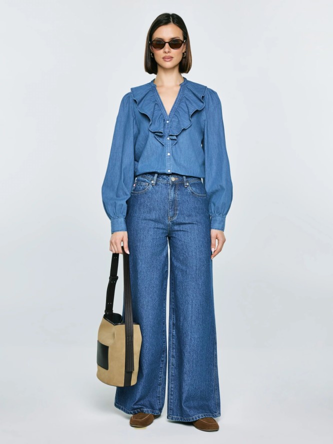 Koszula damska jeansowa niebieska Irina 392