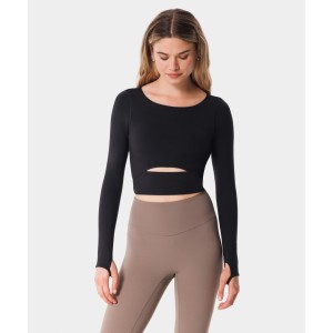 Longsleeve z wycięciem dla kobiet na fitness Carpatree Balletcore