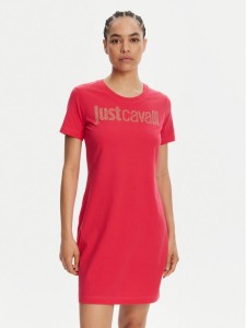 Just Cavalli Sukienka codzienna 78PAOE15 Różowy Regular Fit