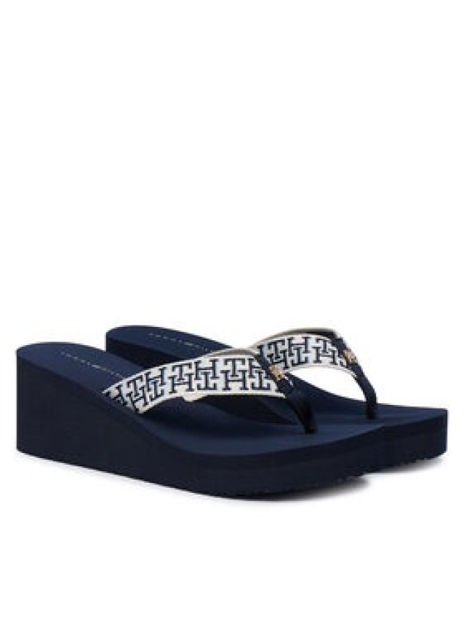 Tommy Hilfiger Japonki Wedge Summer Sandal Mono FW0FW09698 Granatowy