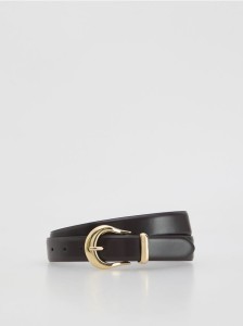 Pasek z łączonych materiałów - ciemnobrązowy