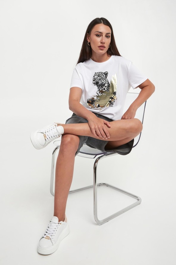 T-shirt damski z logo LIU JO