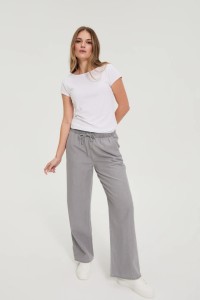 Jeansy z szerokimi nogawkami szare