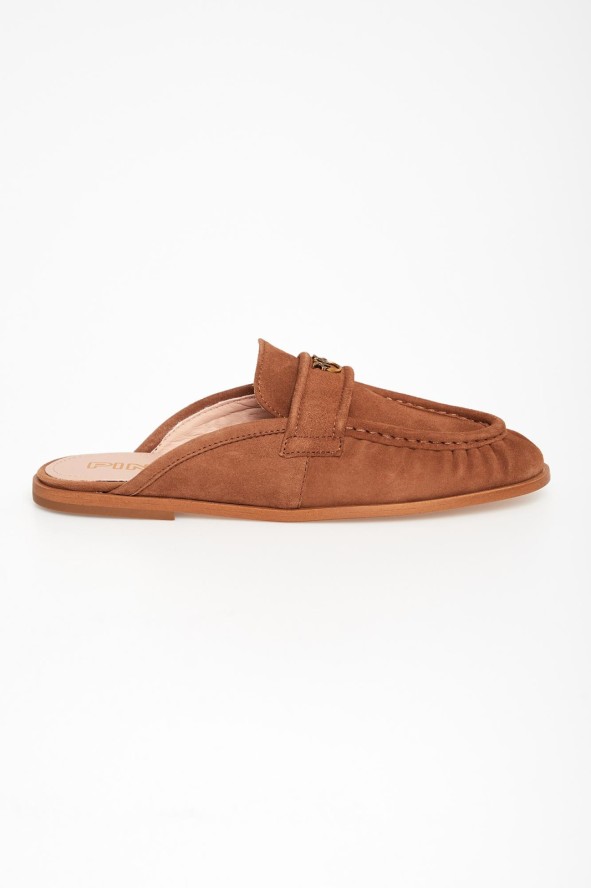 Klapki damskie zamszowe PINKO