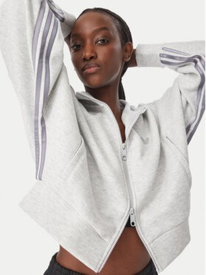 adidas Bluza Spacer HY8037 Szary jasny Oversize
