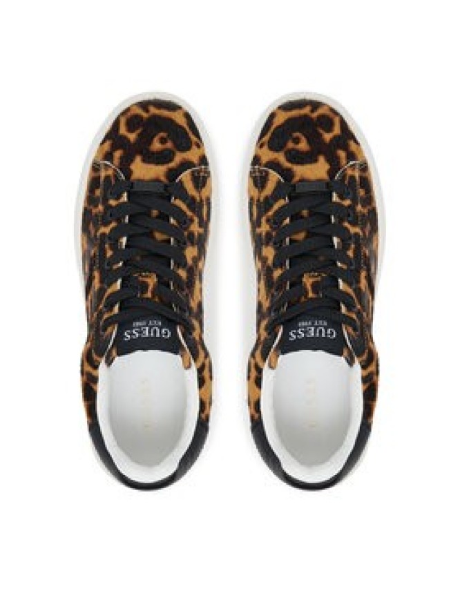 Guess Sneakersy FLTEL8 LEA12 Brązowy
