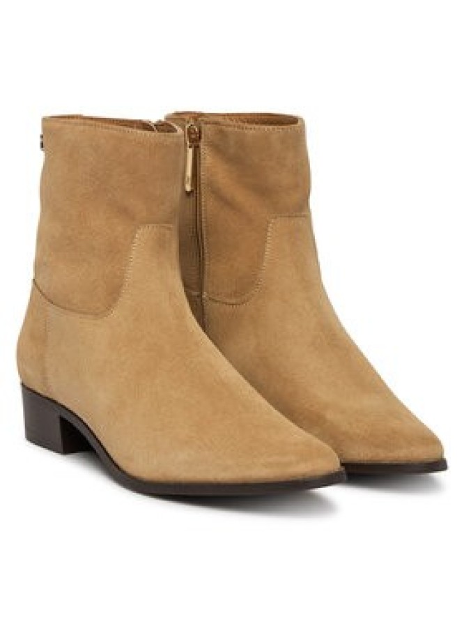 Tommy Hilfiger Botki Suede Ankle Boot W Zip FW0FW09922 Beżowy
