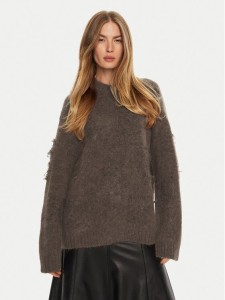 Munthe Sweter Taccu 243160724373 Brązowy Loose Fit