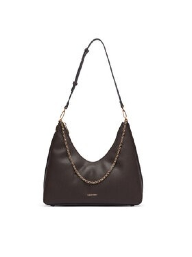 Calvin Klein Torebka Emblem Hw Pebble Shoulder Bag LV04F3495G Brązowy ciemny