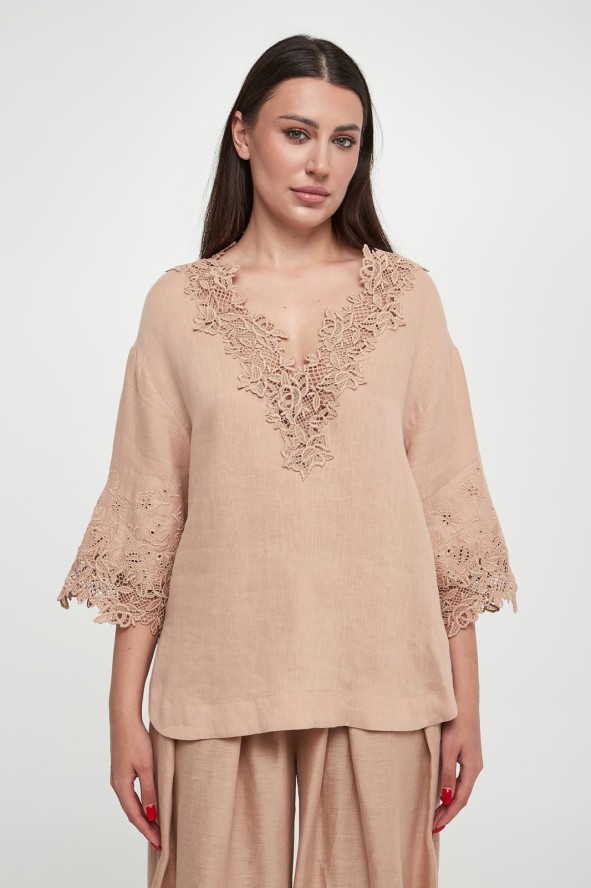 Bluzka damska lniana ERMANNO SCERVINO LIFE