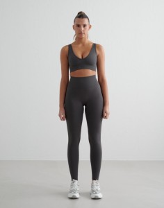 Damskie legginsy bezszwowe, wysoki stan, squat proof petite Shape szary