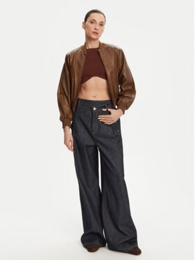 Serge Pariente Kurtka skórzana Gaia Brązowy Regular Fit