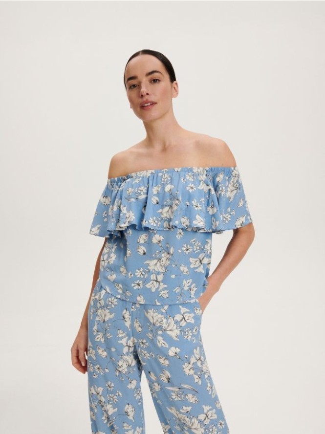 Bluzka z wiskozy - niebieski