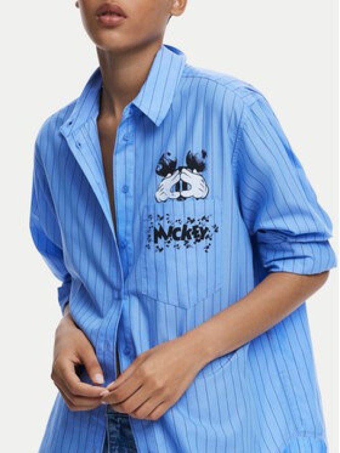 Desigual Koszula Mickey 25WWCW19 Niebieski Oversize
