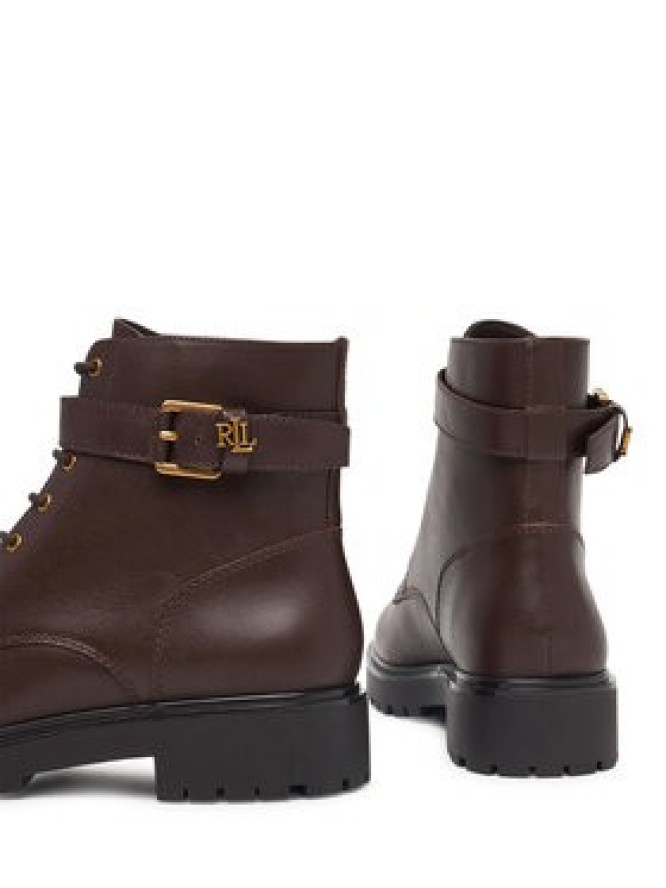 LAUREN RALPH LAUREN Trzewiki Allyson Logo Bo Bte 802P12046003 Brązowy ciemny