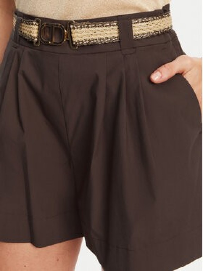 TWINSET Szorty materiałowe 251TT2106 Brązowy Loose Fit