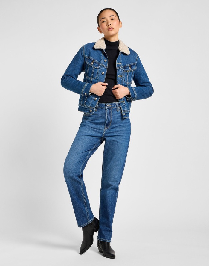 LEE DAMSKA KURTKA JEANSOWA LEE SHERPA RIDER MIDDLE OF THE OCEAN 112355107