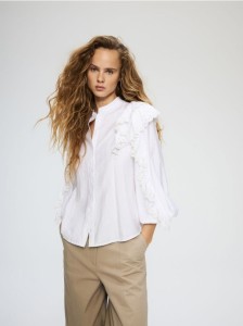 Koszula z falbanami - biały