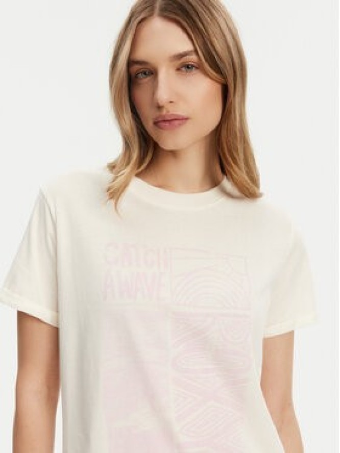 Roxy T-Shirt ERJZT05911 Écru Regular Fit