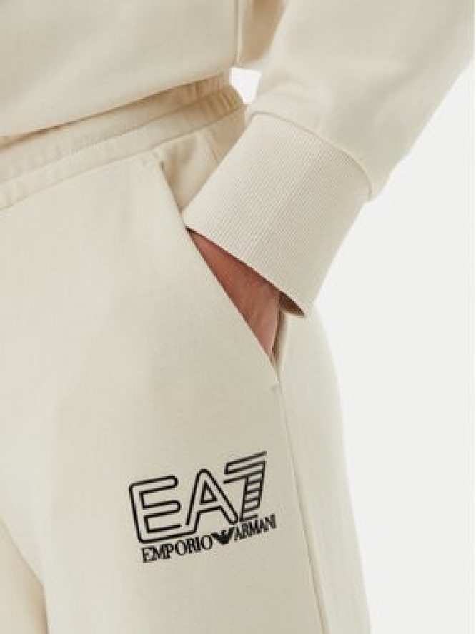 EA7 Emporio Armani Spodnie dresowe 7W000106 AF12473 U1079 Beżowy Loose Fit