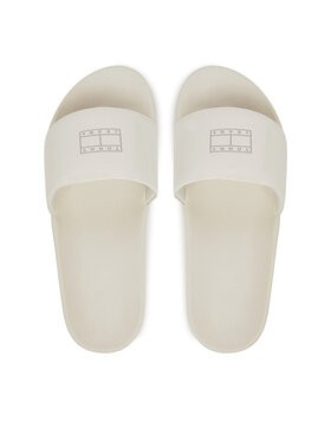 Tommy Jeans Klapki Flag Pool Slide Patent EN0EN02901 Biały
